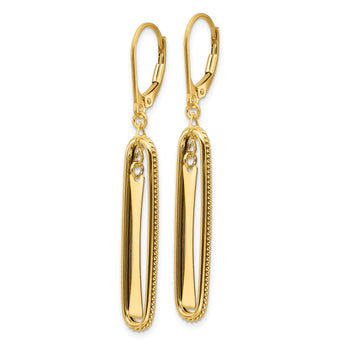 14K Polished Dangle Leverback Earrings