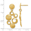 Leslie's' 14K Polished and Satin Circles Post Dangle Earrings
