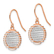 14K Two-tone White/Rose Polished Wire Wrapped Dangle Earrings