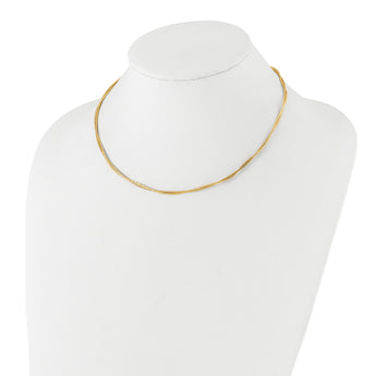 14K Polished and Diamond-Cut Twisted 2-Strand Neckwire Necklace