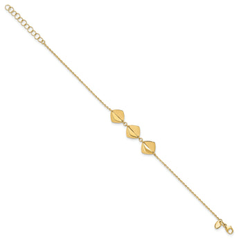 14K Polished Fancy with 1in ext. Bracelet