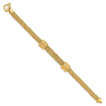 14K Polished and Diamond-cut Fancy Bracelet