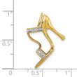 14k and Rhodium Solid 3-D .01ct Diamond High Heel Charm