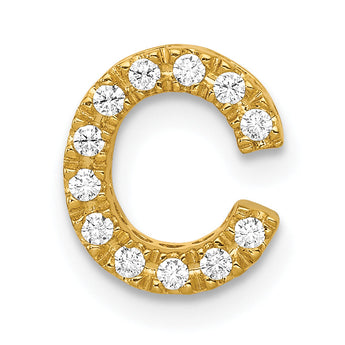 10K  Diamond Letter C Initial Charm