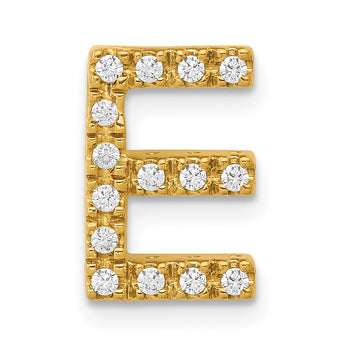 10K  Diamond Letter E Initial Charm