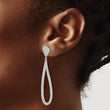 Cheryl M Sterling Silver Rhodium-plated Brilliant-cut CZ In and Out Teardrop Post Dangle Earrings