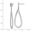 Cheryl M Sterling Silver Rhodium-plated Brilliant-cut CZ In and Out Teardrop Post Dangle Earrings