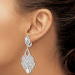 Cheryl M Sterling Silver Rhodium-plated Brilliant-cut CZ Fancy Chandelier Geometric Dangle Omega Back Earrings