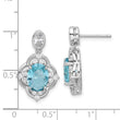Cheryl M Sterling Silver Rhodium-plated Brilliant-cut Blue Glass and White CZ Post Dangle Earrings