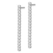 Sterling Silver Rhodium-plated Polished Fancy CZ Post Dangle Earrings
