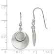 Sterling Silver Polished & Brushed Double Circle Dangle Earrings