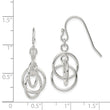 Sterling Silver Polished Intertwined Three Circle Dangle Earrings