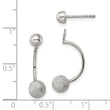 Sterling Silver Polished Laser-cut Bead Jackets w/Button Earrings