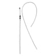 Sterling Silver Rhodium-plated Polished Textured Threader Earrings