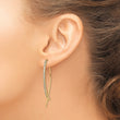 Sterling Silver Gold-tone CZ Threader Earrings