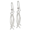Sterling Silver Polished & Curved Design Dangle Earrings