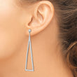 Sterling Silver Rhodium-plated Polished Triangle Post Dangle Earrings