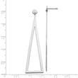 Sterling Silver Rhodium-plated Polished Triangle Post Dangle Earrings