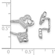 Sterling Silver Rhodium-plated Polished CZ Hearts Right Cuff Earring