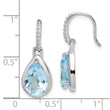 Sterling Silver Rhodium-plated Blue Topaz Teardrop Dangle Earrings