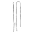 Sterling Silver Rhodium-plated CZ Threader Earrings
