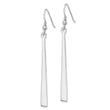 Sterling Silver Rhodium-plated Polished Graduated Bar Dangle Earrings