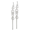 Sterling Silver Polished & D/C Circle & Multi-strand Chain Dangle Earrings