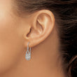 Sterling Silver Rhodium-plated Polished & D/C Teardrop Dangle Earrings