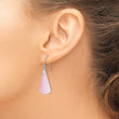 Sterling Silver Rhodium-plated Dyed Pink Quartz Dangle Earrings