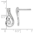 Sterling Silver Rh-plated Polished CZ Post Earrings