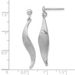Sterling Silver RH-plated Brushed Dangle Post Earrings