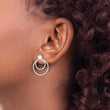 Sterling Silver w/2 Circle Jackets Button Post Earrings