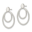 Sterling Silver w/2 Oval Jackets Button Post Earrings