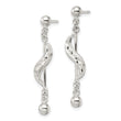 Sterling Silver Polished & Diamond-cut Swirl Dangle Earrings