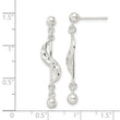 Sterling Silver Polished & Diamond-cut Swirl Dangle Earrings