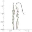 Sterling Silver Polished Twisted Bar Dangle Shephard Hook Earrings