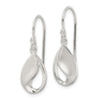 Sterling Silver Polished and Satin fancy Teardrop Dangle Earrings