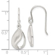 Sterling Silver Polished and Satin fancy Teardrop Dangle Earrings