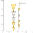 Sterling Silver & Gold-tone Fancy Triangles Post Dangle Earrings
