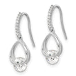 Sterling Silver Rhodium-plated Polished Fancy CZ Dangle Earrings