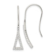 Sterling Silver Polished Triangle CZ Dangle Earrings