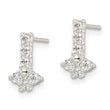 Sterling Silver Polished CZ Post Earrings