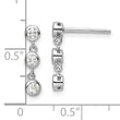 Sterling Silver Rhodium-plated Polished Three CZ Post Dangle Earrings