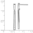 Sterling Silver Rhodium-plated Polished CZ Tapered Post Dangle Earrings