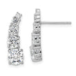 Sterling Silver Rhodium-plated Polished Graduated CZ Post Earrings