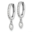 Sterling Silver Rhodium-plated Polished CZ Hinged Hoop Earrings