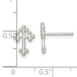 Sterling Silver Polished Budded Cross Post Earrings