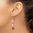 Sterling Silver Gold-plated Jade/Rose Quartz/Tourmaline Earrings