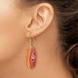Sterling Silver Gold-plated Red Sardonyx Dangle Earrings