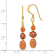 Sterling Silver Gold-plated Brown FWC Pearl/Aventurine Earrings
